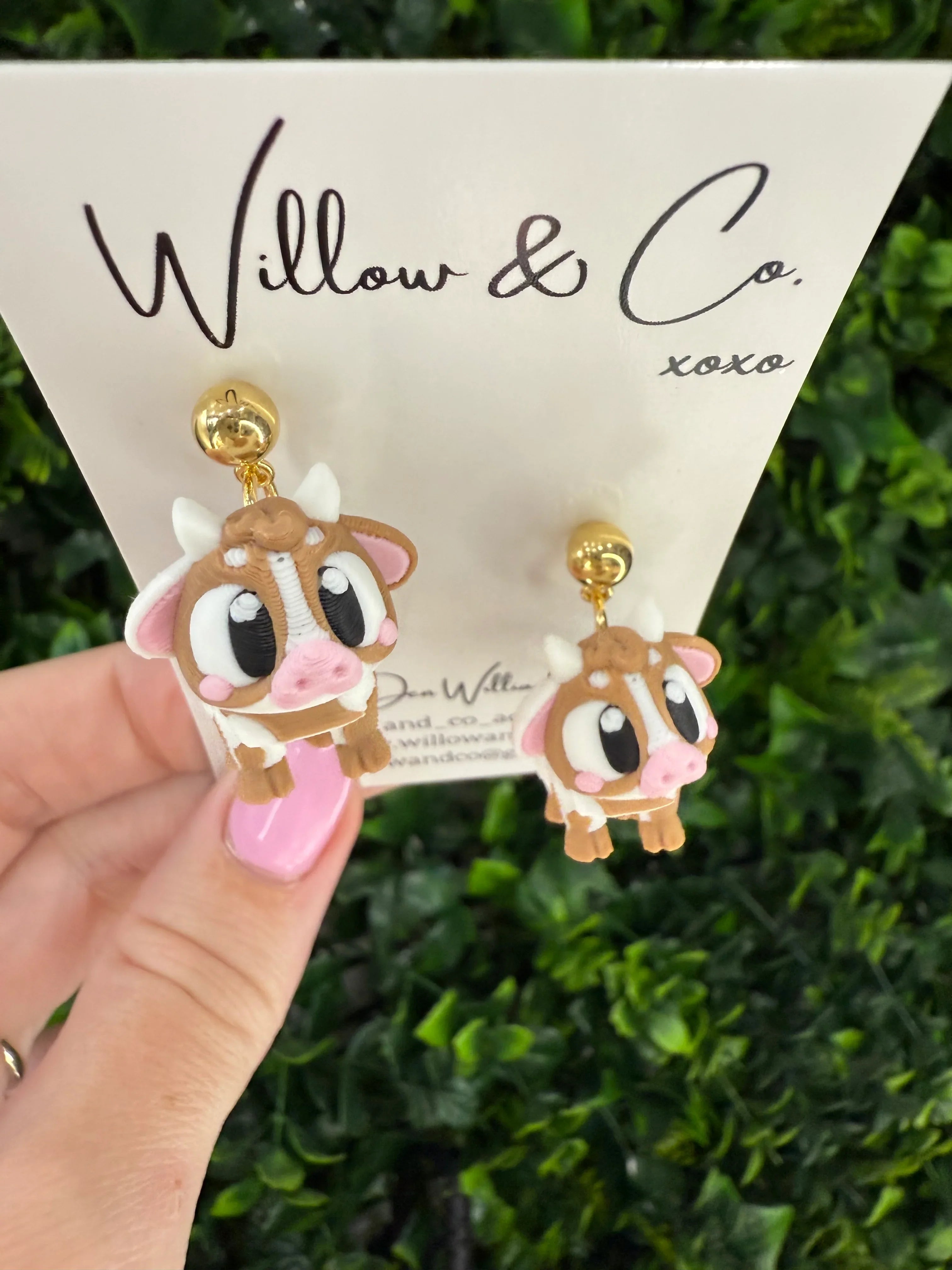 3D Highland Cow Dangle Earrings