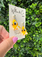 3D Cockatiel Dangle Earrings