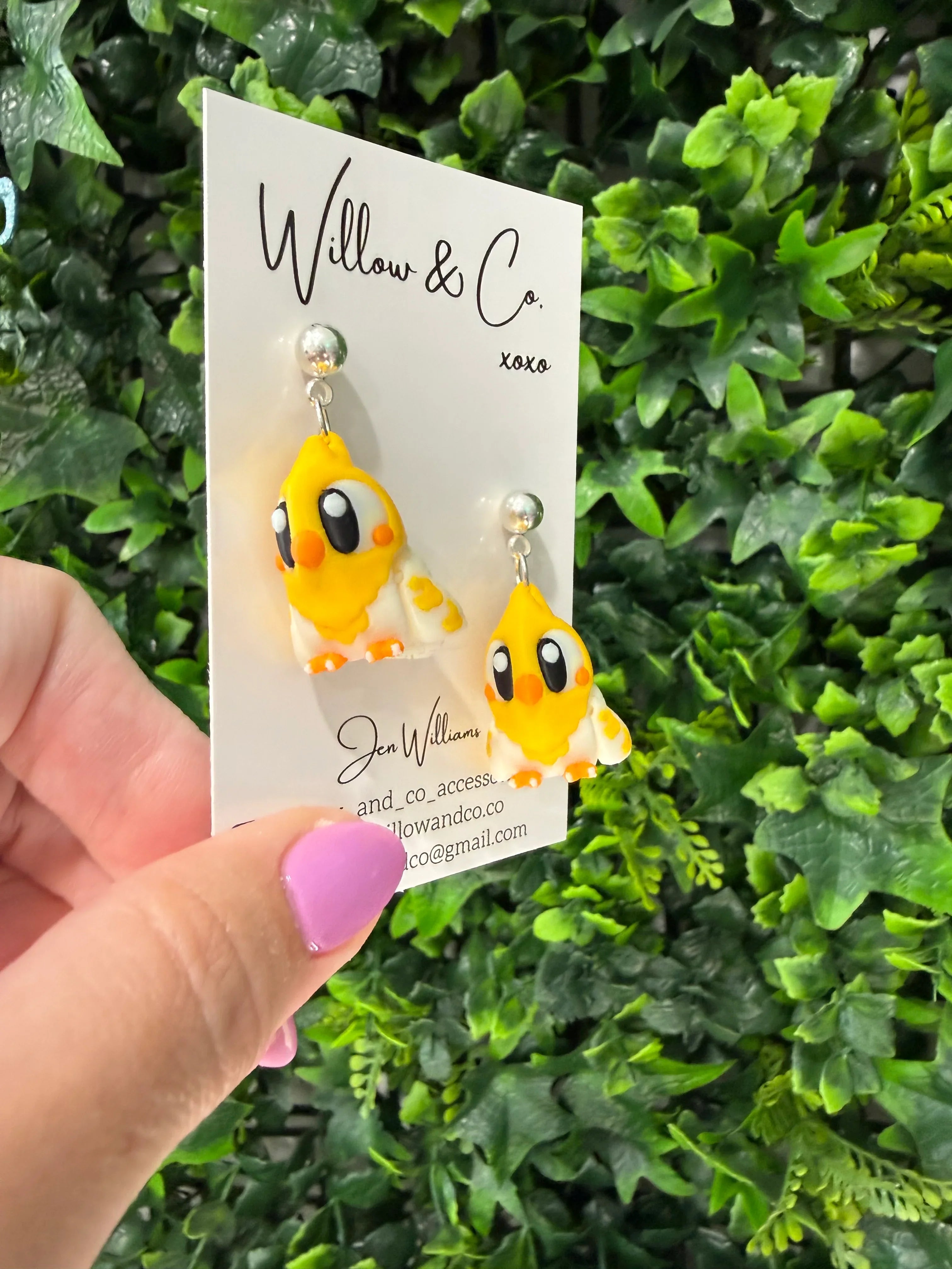 3D Cockatiel Dangle Earrings