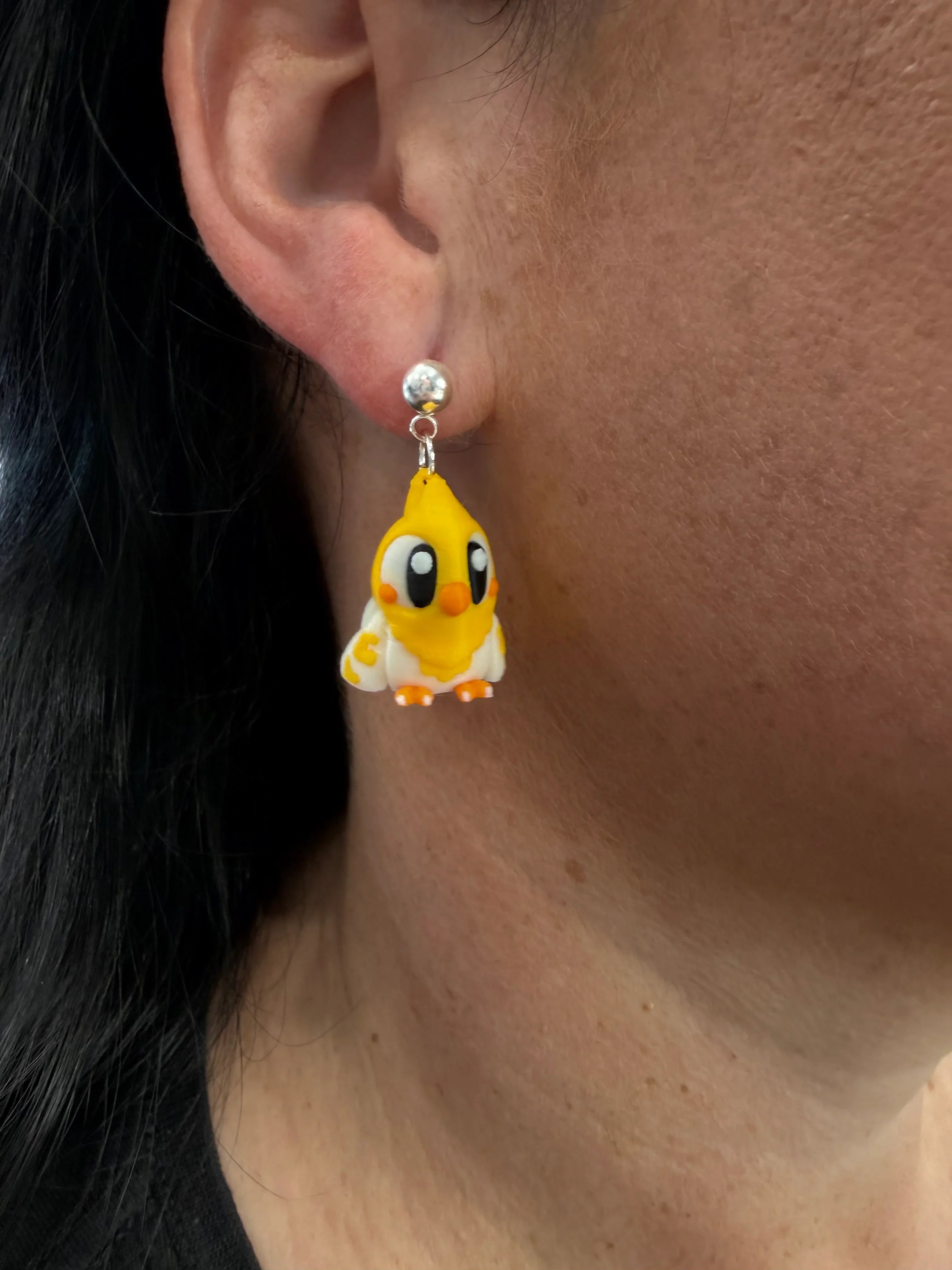 3D Cockatiel Dangle Earrings