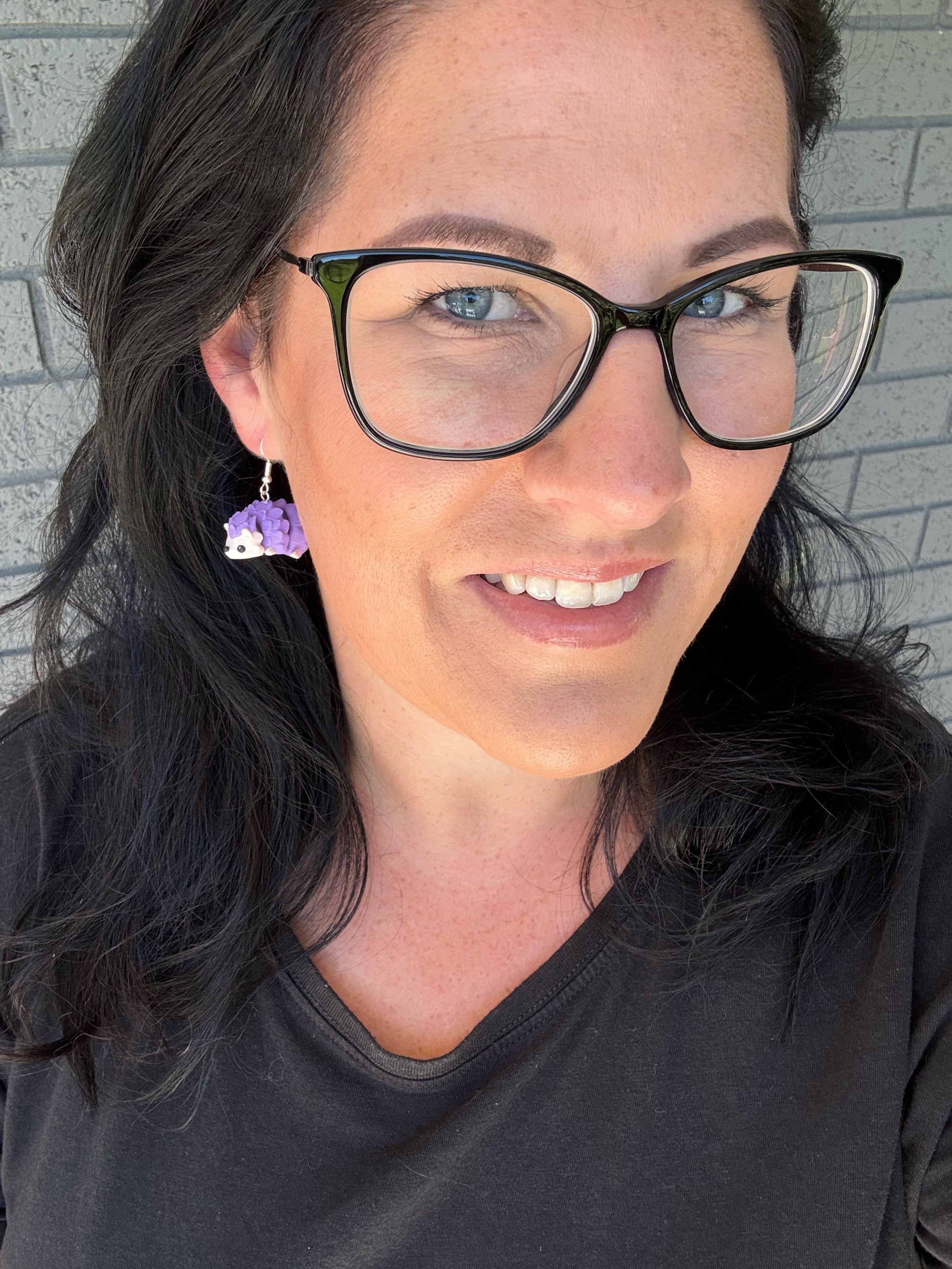 3D Hedgehog Dangle Earrings