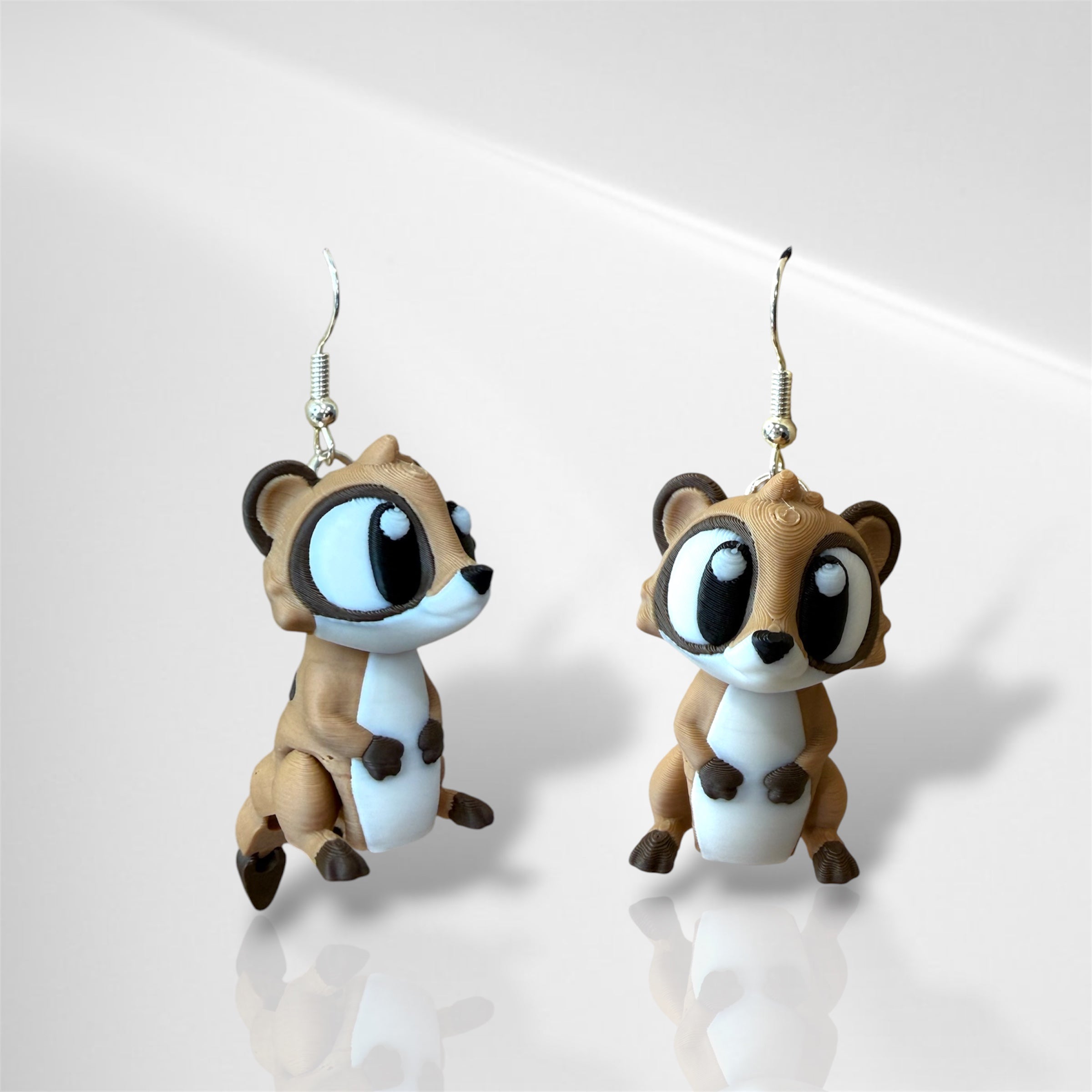 3D Meerkat Dangle Earrings
