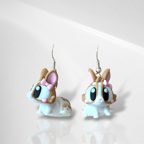 3D Bunny Dangle Earrings