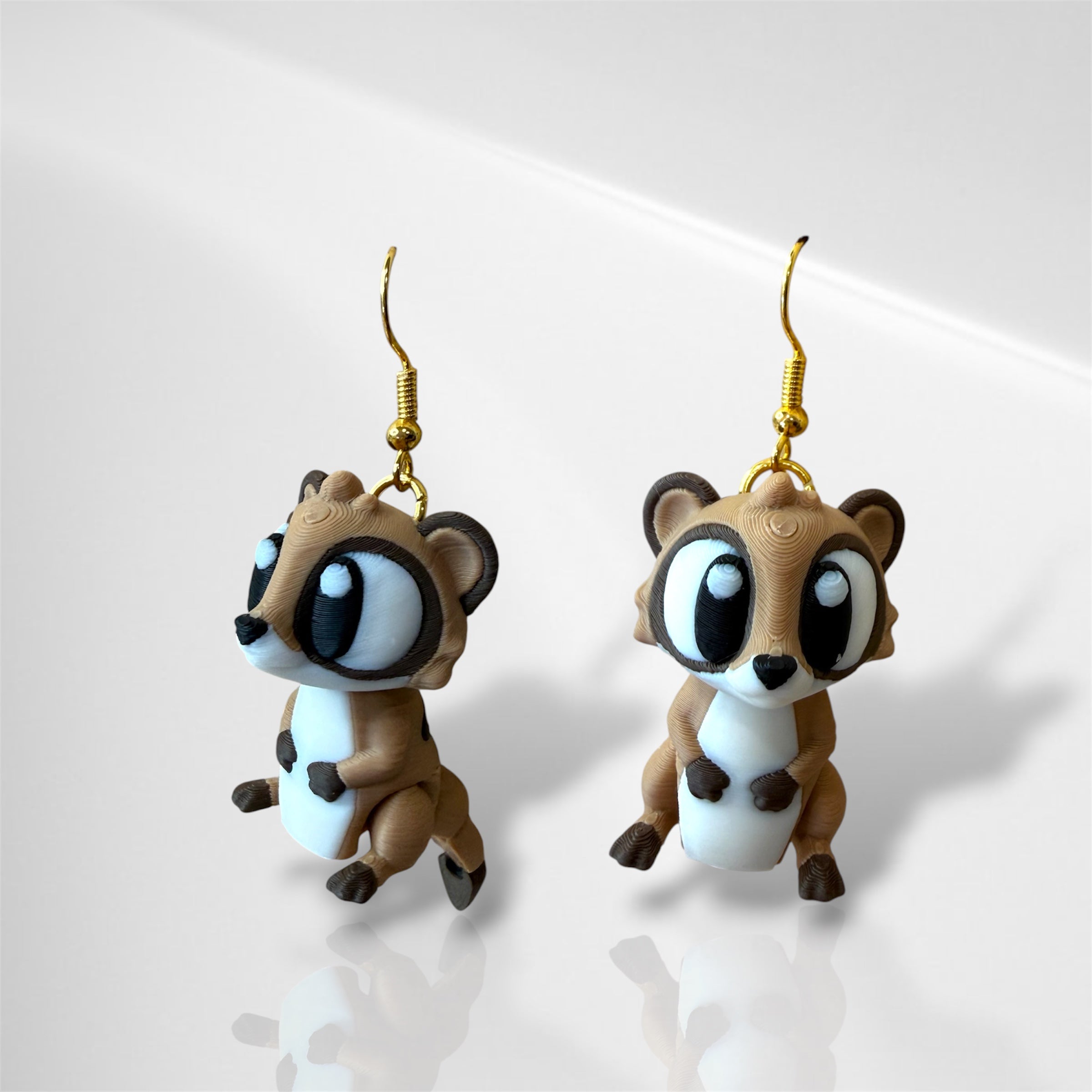 3D Meerkat Dangle Earrings