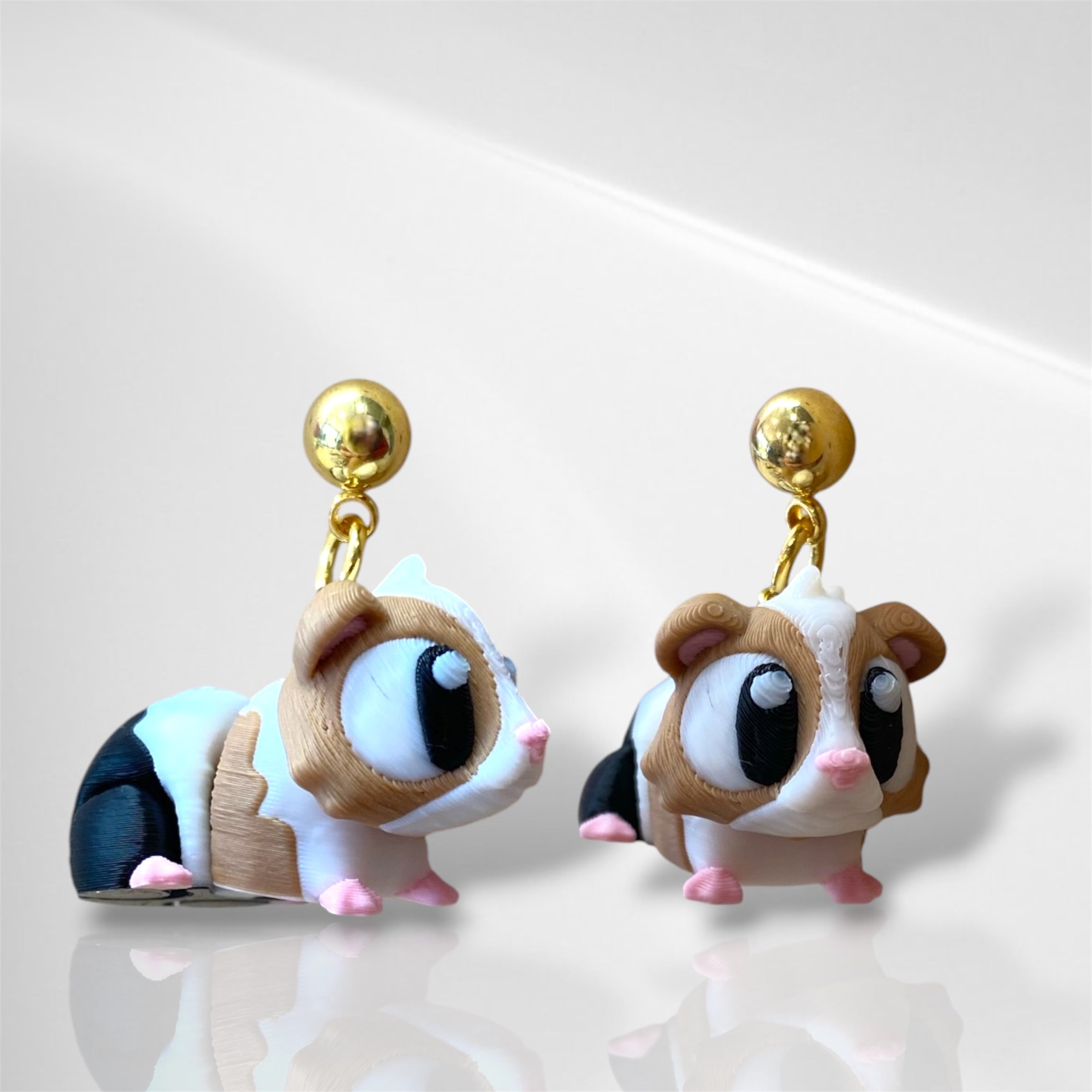 3D Guinea Pig dangle earrings