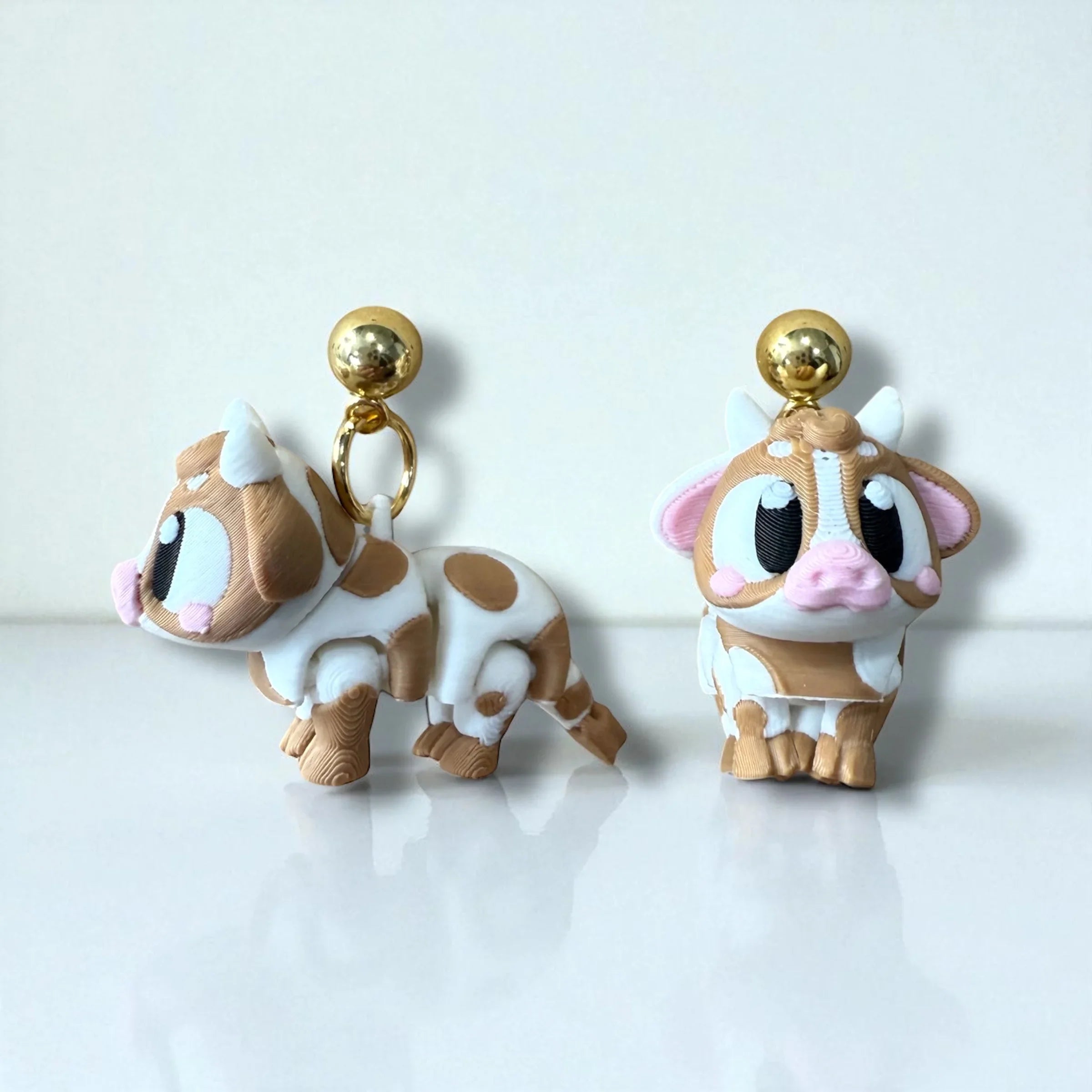 3D Highland Cow Dangle Earrings