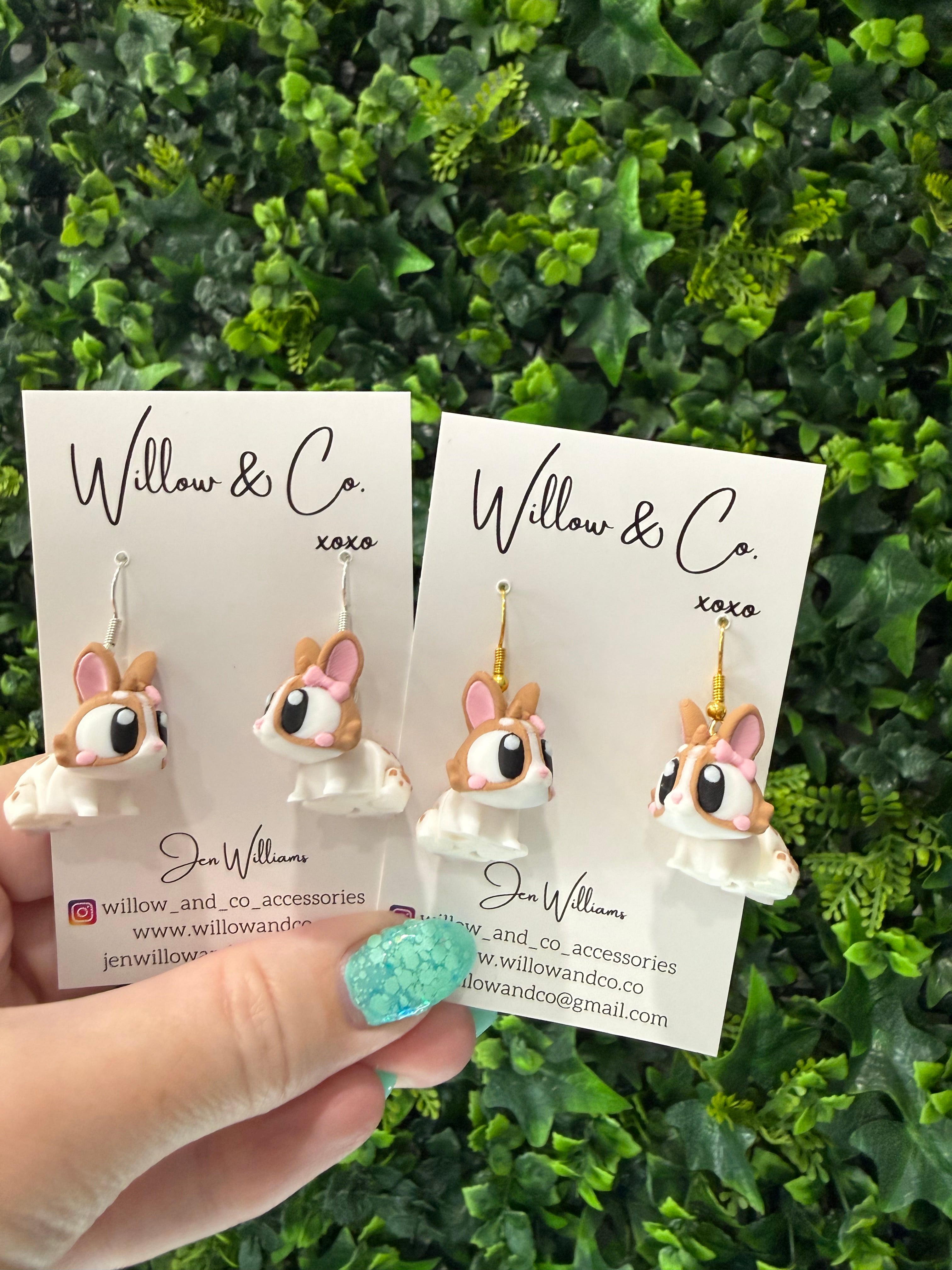 3D Bunny Dangle Earrings