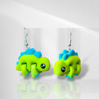 3D Stegosaurus Dangle Earrings