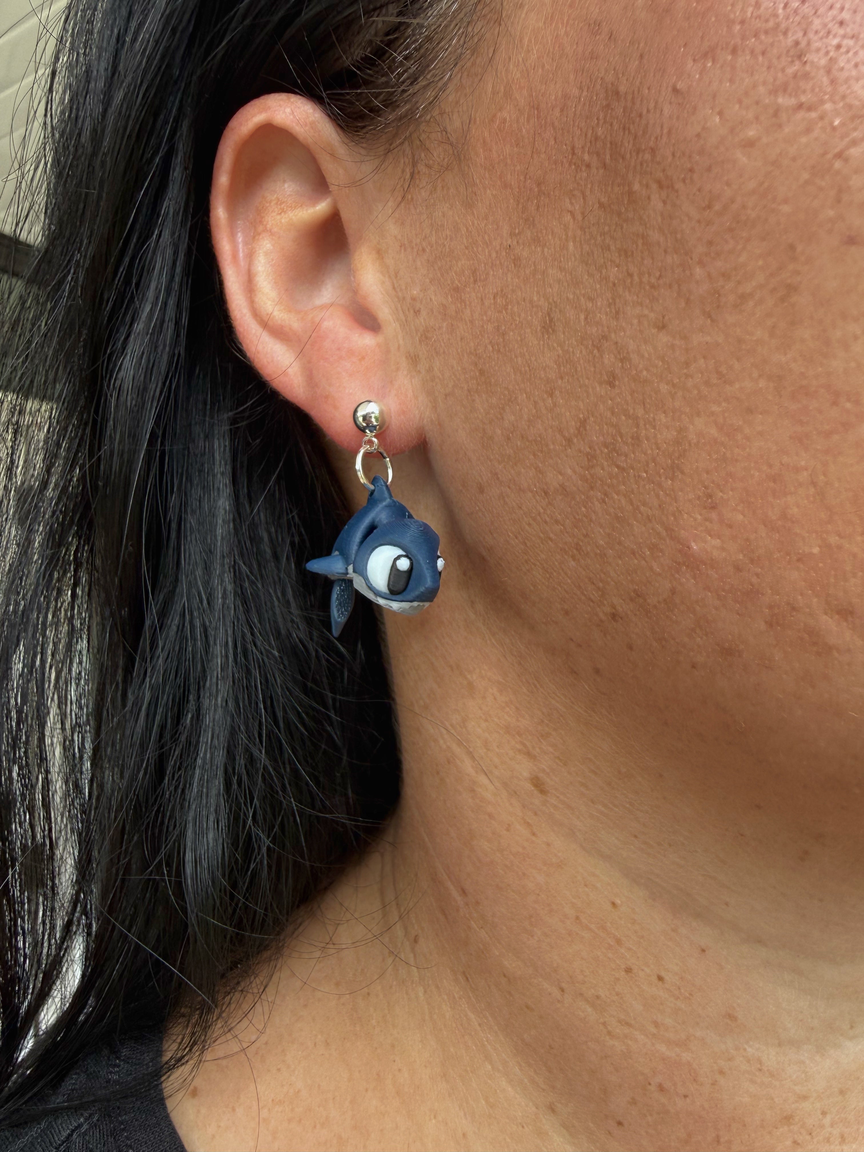 3D Shark Dangle Earrings