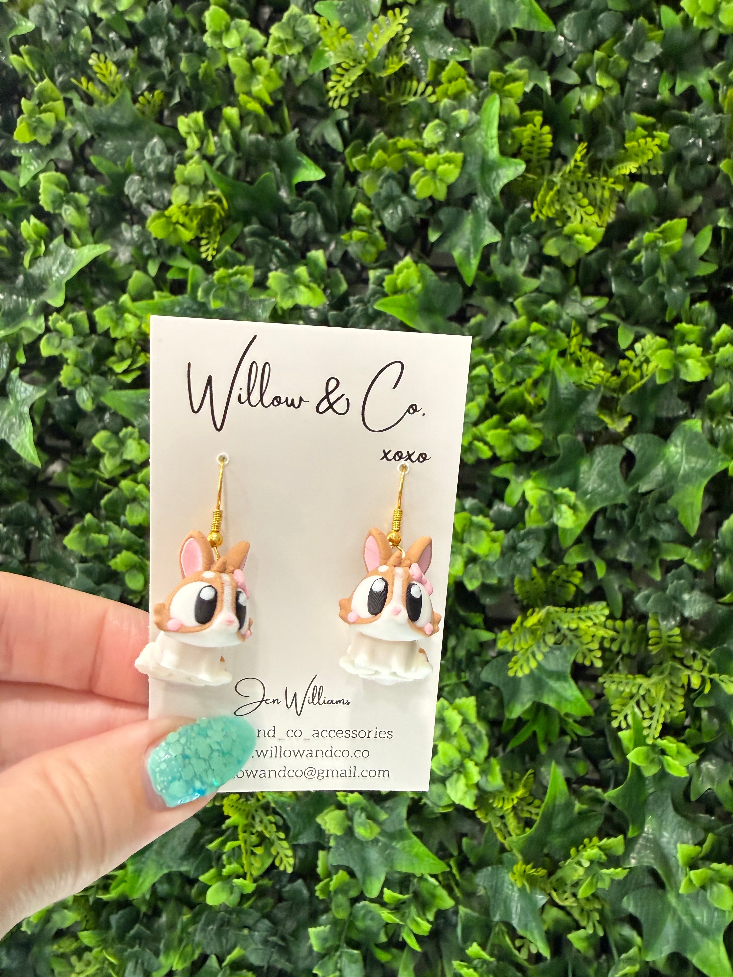 3D Bunny Dangle Earrings