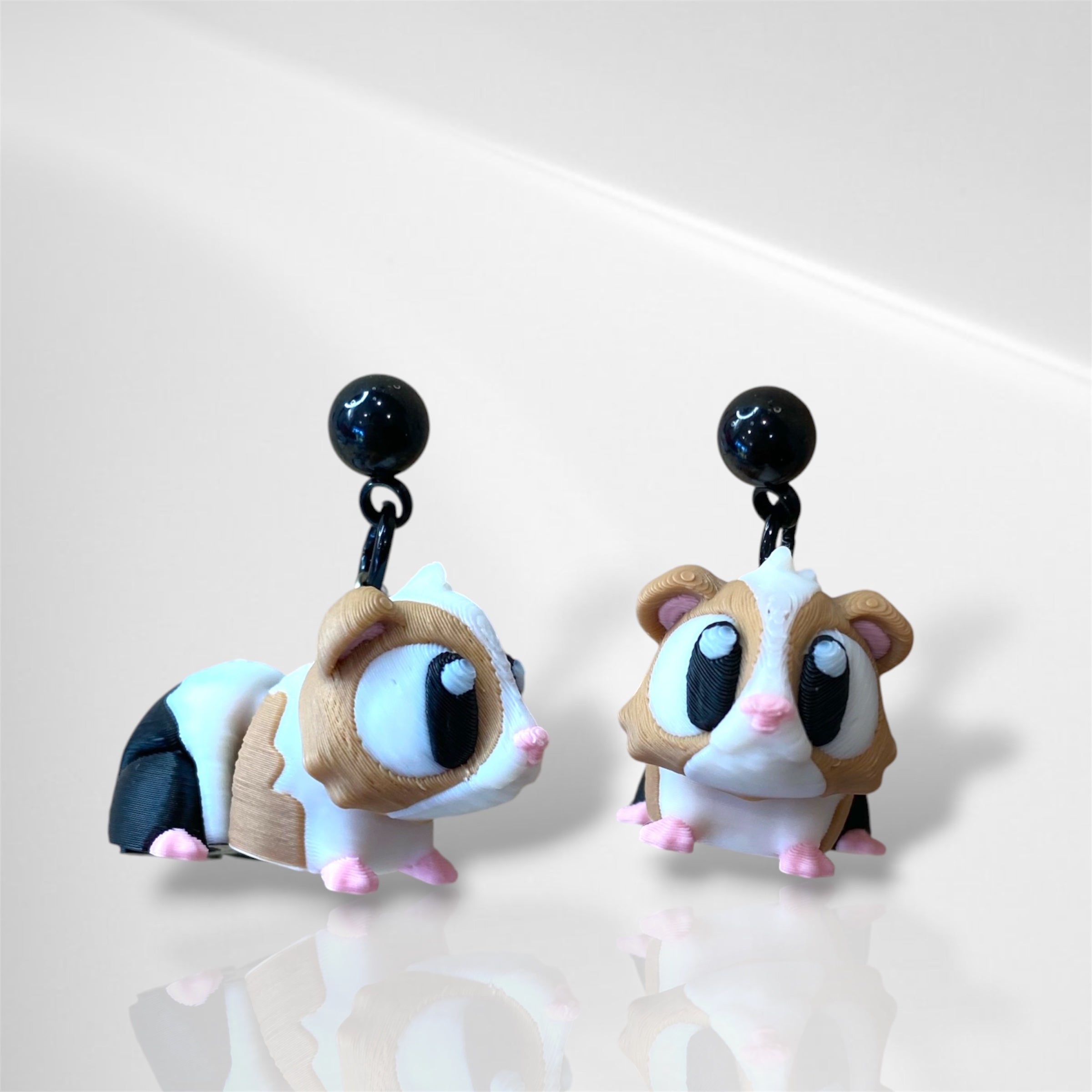 3D Guinea Pig dangle earrings