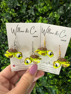 3D Sea Turtle Dangle Earrings
