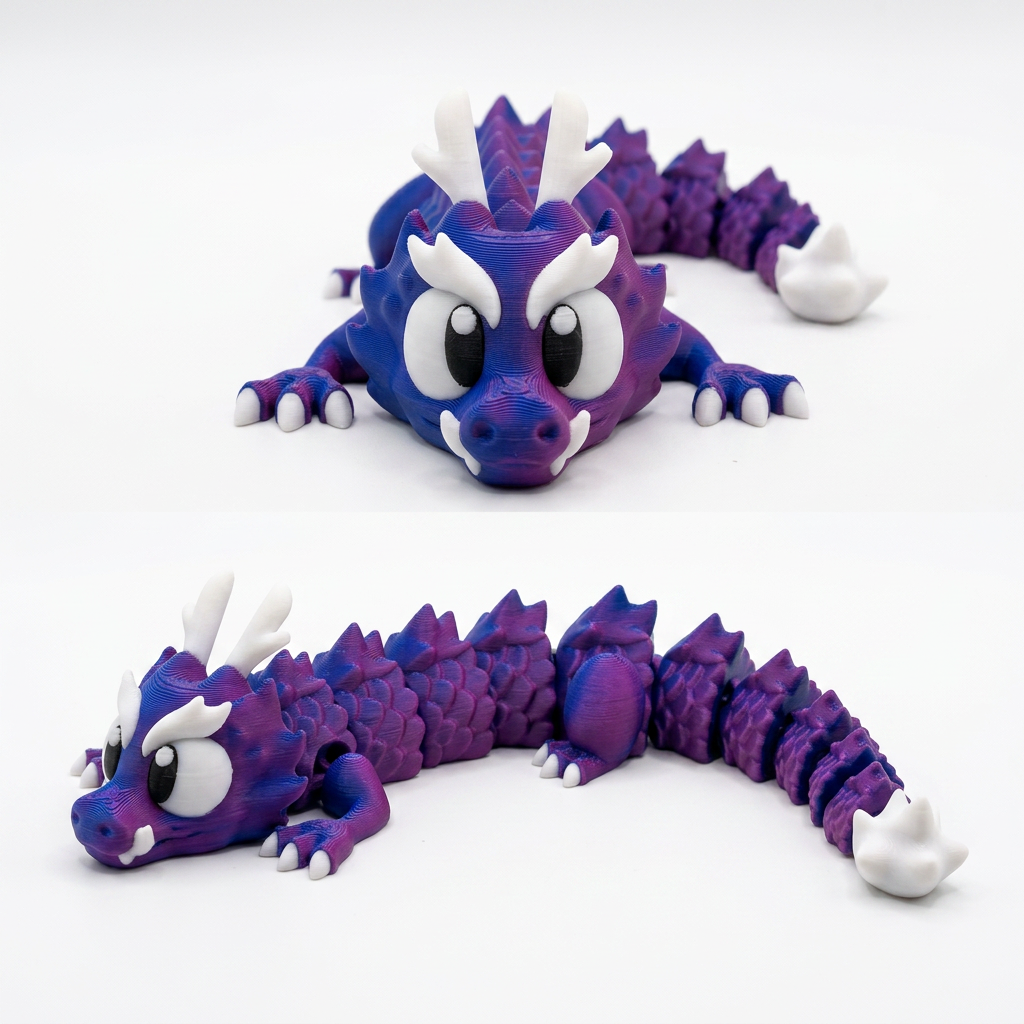 Flexi Blue Purple Dragon- Little Legend (Mid)
