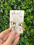 3D Meerkat Dangle Earrings