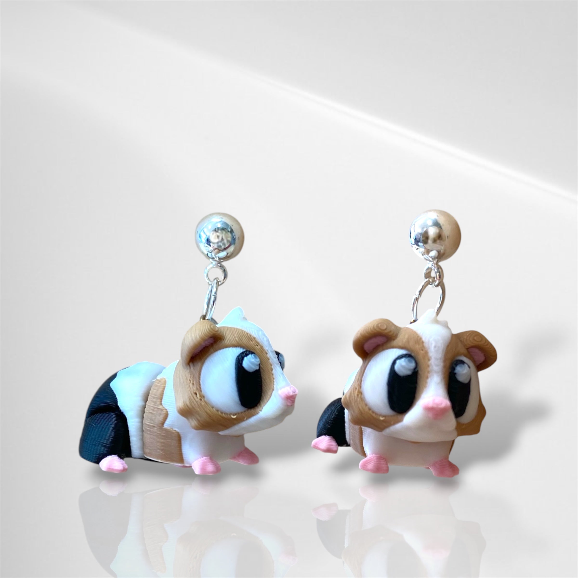 3D Guinea Pig dangle earrings