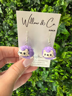3D Hedgehog Dangle Earrings