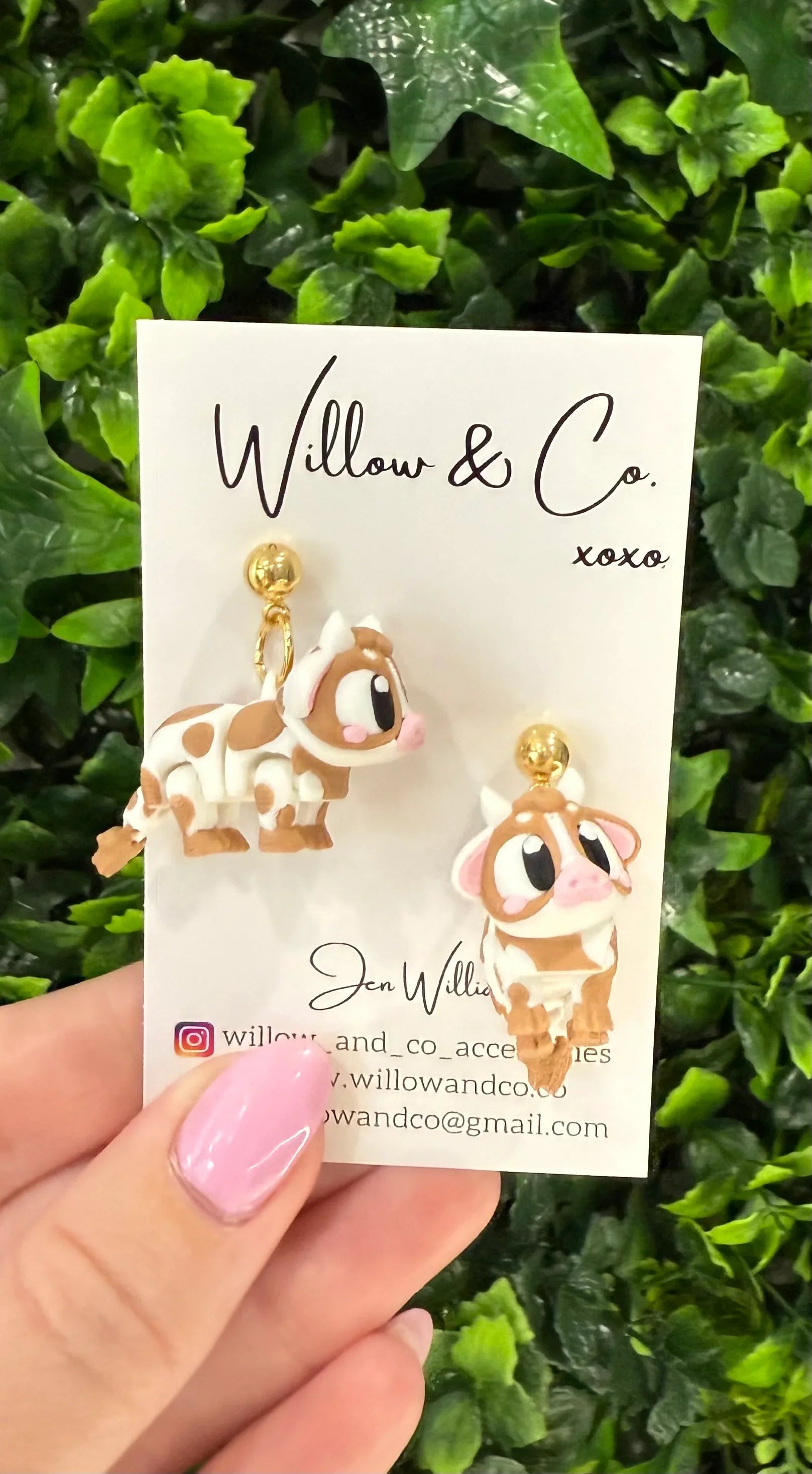3D Highland Cow Dangle Earrings