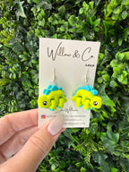 3D Stegosaurus Dangle Earrings