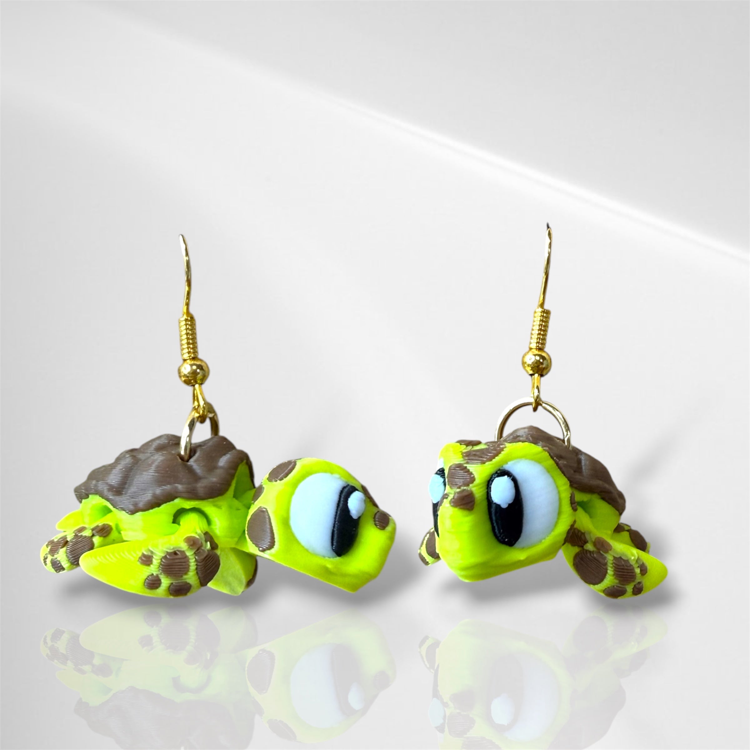 3D Sea Turtle Dangle Earrings