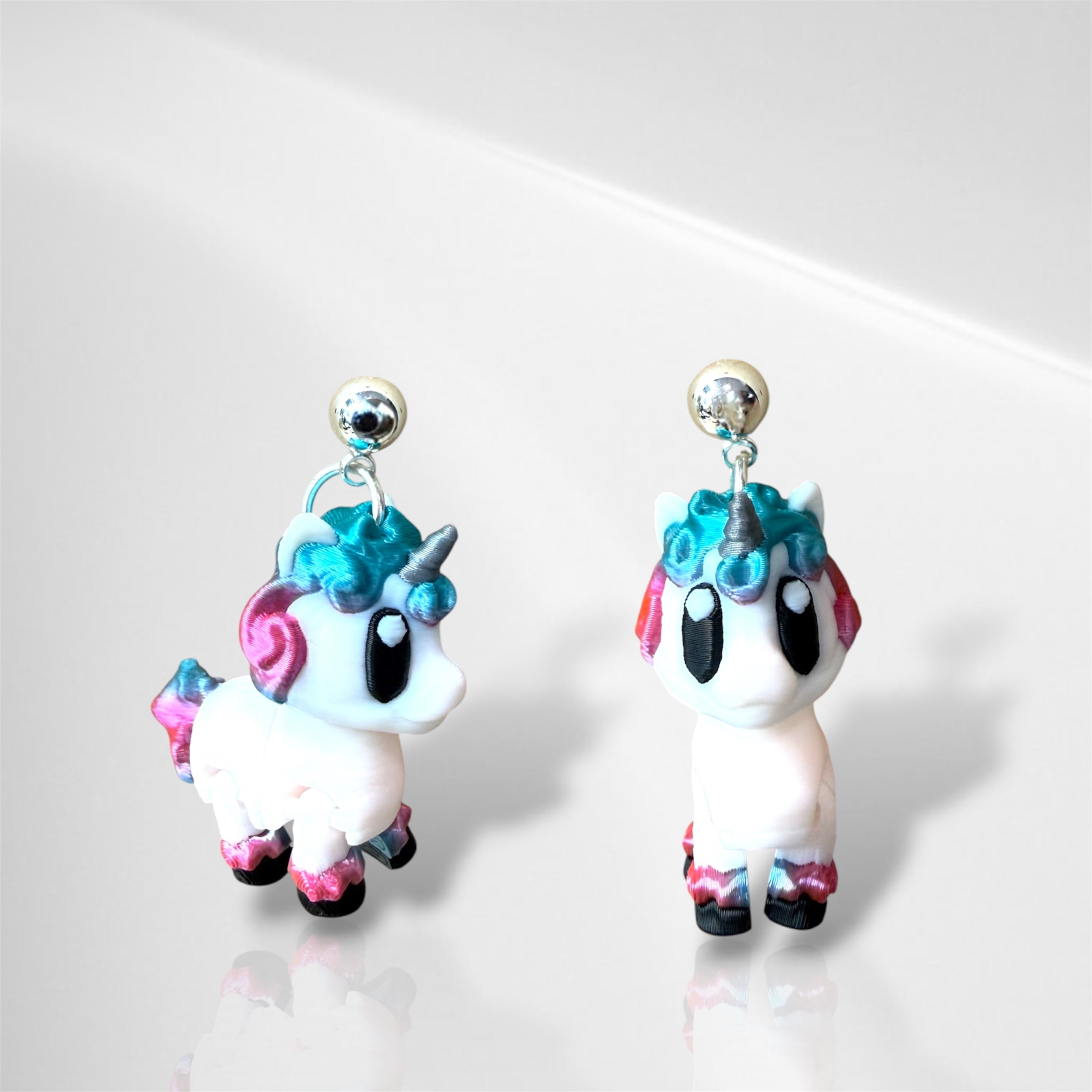 3D Unicorn Dangle Earrings