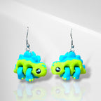 3D Stegosaurus Dangle Earrings