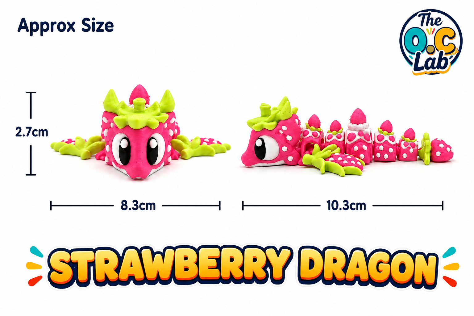 Flexi Strawberry Dragon - Pocket Pal (Small)