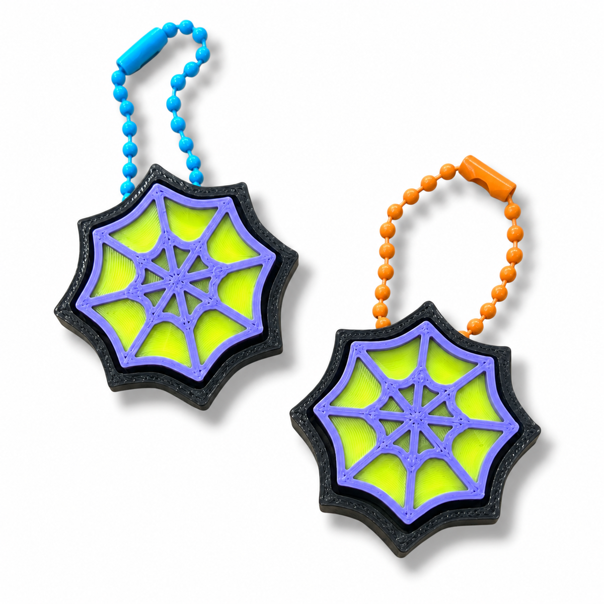 Spooky Spiderweb Clicker Keychain
